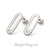 Швензы гвоздики Овал Текстура 20х7мм, сталь, 1пара