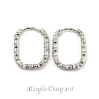 Швензы Бублики Овал Текстура 22х16мм, сталь, 1пара