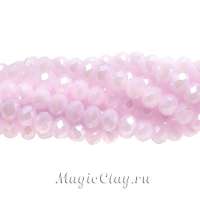 Бусины рондели Розовый Нежный 6х5мм, 1нить (~85шт)