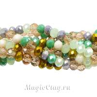 Бусины рондели Микс Симфония 6х5мм, 1нить (~85шт)