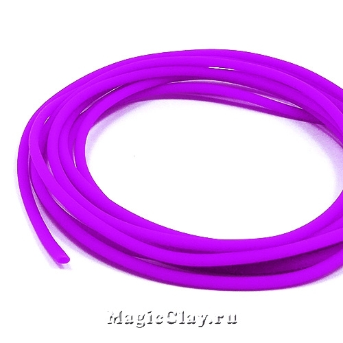 Шнур резиновый 2мм полый Фиолет, 3метра