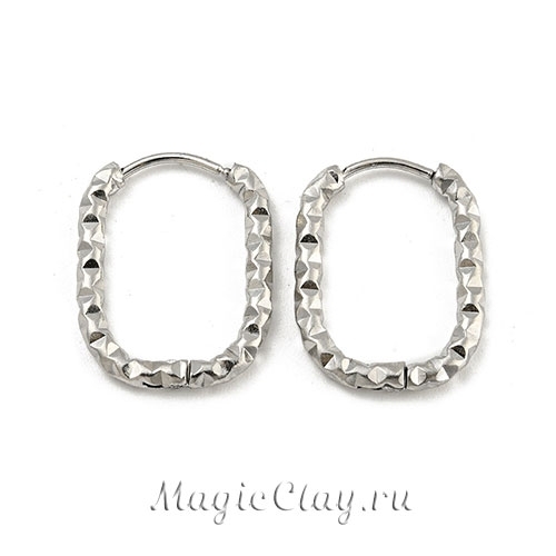 Швензы Бублики Овал Текстура 22х16мм, сталь, 1пара