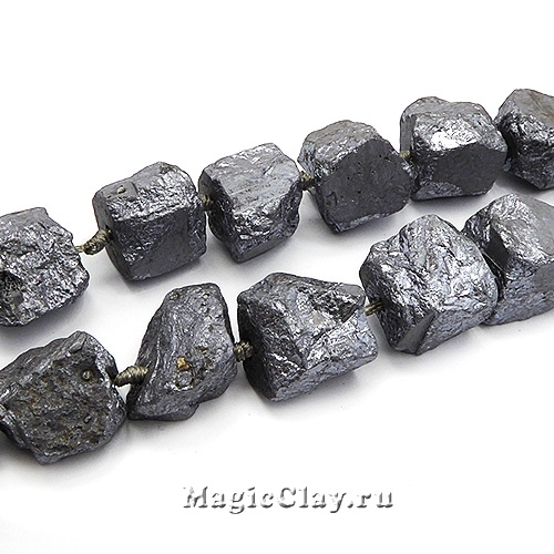 Бусины Гематит Камень 12~31х14~27мм, цвет черный, 6шт