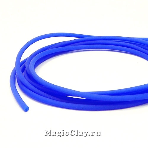 Шнур резиновый 2мм полый Синий, 3 метра