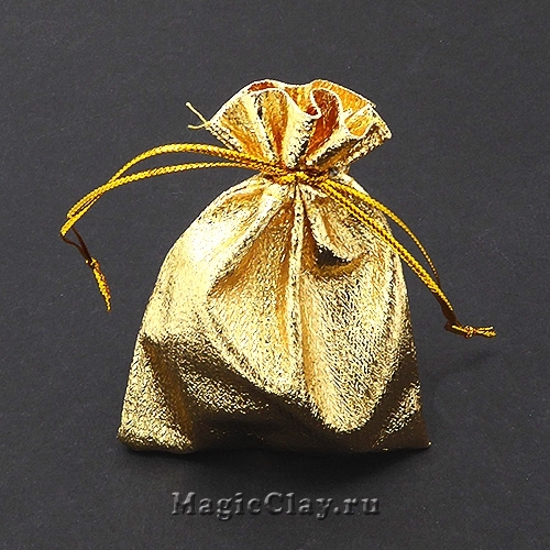 Сумочка подарочная 9х7см, цвет золото