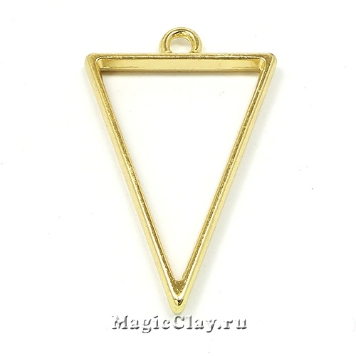 Рамка для кулона Треугольник 39х25мм, цвет золото, 1шт