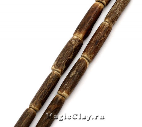 Бусины деревянные Бамбук 10-19х3-4мм, 1нить (~54шт)