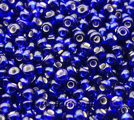 Бисер чешский 10/0 Прозрачный, 37100 Cobalt Blue, 41гр