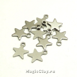 Подвеска Звезда 10х8мм, сталь, 30шт