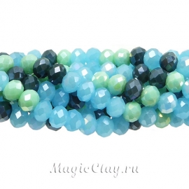 Бусины рондели Микс Волна 6х5мм, 1нить (~85шт)