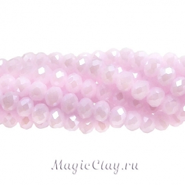 Бусины рондели Розовый Нежный 6х5мм, 1нить (~85шт)
