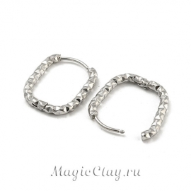 Швензы Бублики Овал Текстура 22х16мм, сталь, 1пара