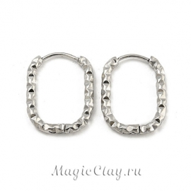 Швензы Бублики Овал Текстура 22х16мм, сталь, 1пара