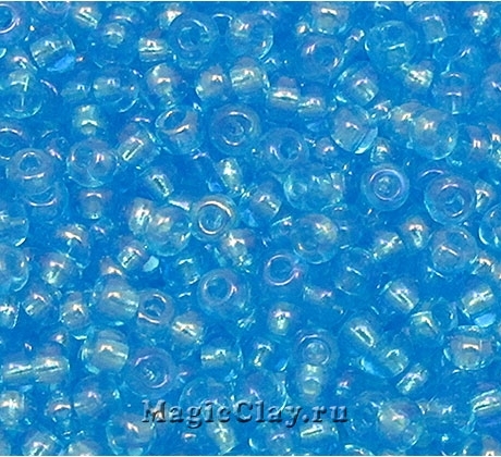 Бисер чешский 10/0 Прозрачный, 61010 Blue, 50гр