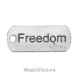 Подвеска "Freedom" 22х8мм, цвет серебро, 1шт
