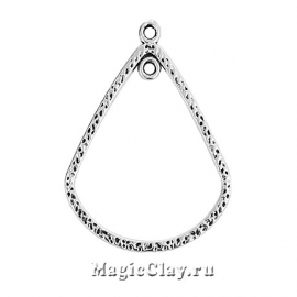 Подвеска Идиллия 39х31мм, цвет серебро, 4шт