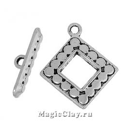 Замок Тоггл Ромб, цвет серебро, 1шт