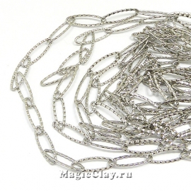 Цепочка Якорная рифленая 20x6мм, спаяны, сталь, 1м