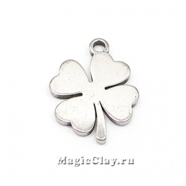 Подвеска Клевер 14х11мм, сталь, 5шт