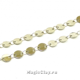 Цепочка Фантазия звенья 6мм, цвет платина, 80см