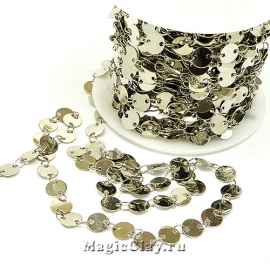 Цепочка Фантазия звенья 6мм, цвет платина, 80см