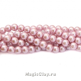Бусины перламутр Сирень 6мм, 1нить (~140шт)