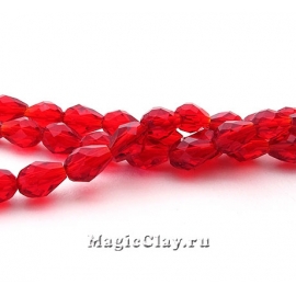 Бусины Капля Рубиновое Сияние 5х3мм, 1нить (~48шт)