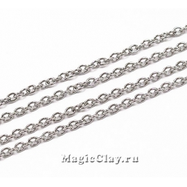 Цепочка Якорная 2x2мм, спаяны, сталь, 1м