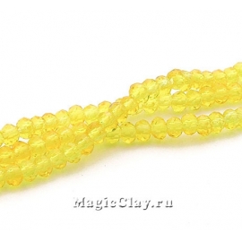 Бусины рондели Шампанское 3x2мм, 1нить (~145шт)