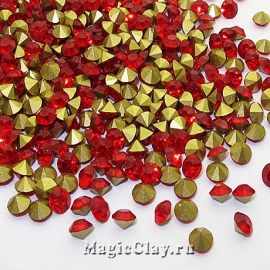 Стразы конусные SS12 (3-3,2мм), цвет Красный, 1уп (~150шт)