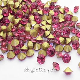 Стразы конусные SS12 (3-3,2мм), цвет Розовый, 1уп (~150шт)