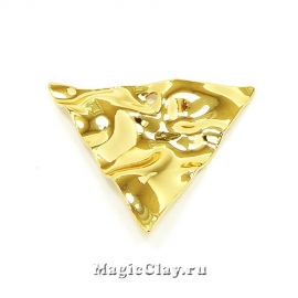 Подвеска Камень Треугольник 26х22мм, Real 18K Gold, 1шт