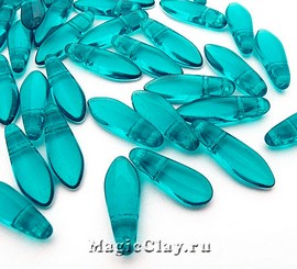 Бусины Dagger 2отв. 16мм, Teal, 25шт