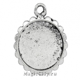 Основа для кулона Солнышко 23х19мм, цвет серебро, 2шт