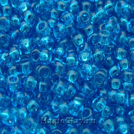 Бисер чешский 11/0 Прозрачный, 60150 Capri Blue, 41гр