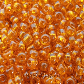 Бисер чешский 8/0 Прозрачный, 90000 Orange, 41гр