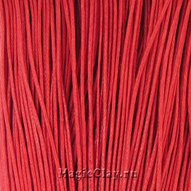 Шнур вощеный 1мм Красный, 1 связка (~70метров)