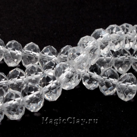 Бусины рондели Кристальный Воздух 8х6мм, 1нить (~65шт)