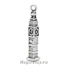 Подвеска Лондонский Биг-Бен 25х5мм, цвет серебро, 1шт
