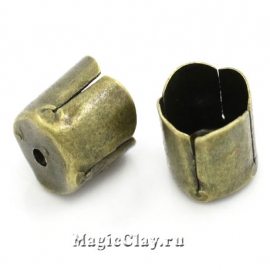 Концевик для шнура 6,5х6мм, цвет античная бронза, 20шт