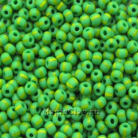 Бисер чешский 8/0 Непрозрачный, 53800 Green/Yellow, 41гр