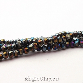 Бусины Граненые Искрящаяся Радуга 4мм, 1нить (~100шт)