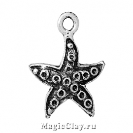 Подвеска Морская Звезда 18х14мм, цвет серебро, 1шт