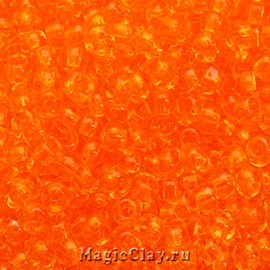 Бисер чешский 10/0 Прозрачный, 90010 Orange, 41гр