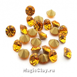 Стразы конусные SS28 (6-6,2мм), цвет Желтый, 1уп (~50шт)