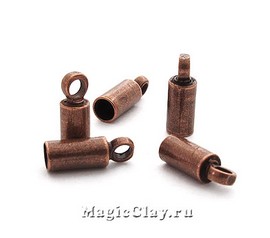 Концевик с ушком, 8х2,5мм, цвет медь, 20шт
