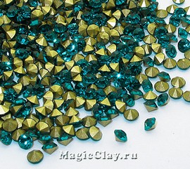 Стразы конусные SS4 (1,5-1,6мм), цвет Бирюзовый, 1уп (~710шт)