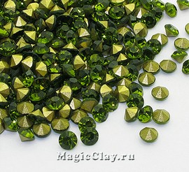 Стразы конусные SS4 (1,5-1,6мм), цвет Оливковый, 1уп (~710шт)
