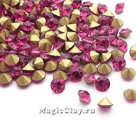 Стразы конусные SS4 (1,5-1,6мм), цвет Розовый, 1уп (~710шт)