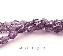 Бусины Капля Фиолетовая Страсть 6х4мм, 1нить (~65шт)